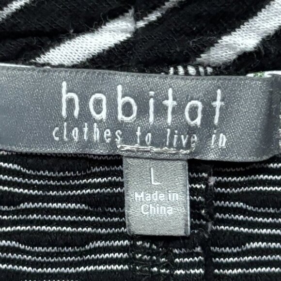 Habitat Double Face Kickback Top Size Large Black Stripes Boxy Lagenlook Comfy - Picture 3 of 6